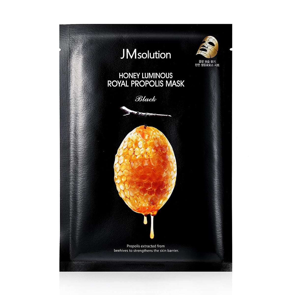 Антивікова тканинна маска для обличчя JMsolution Honey Luminous Royal Propolis Mask з прополісом, 30 г